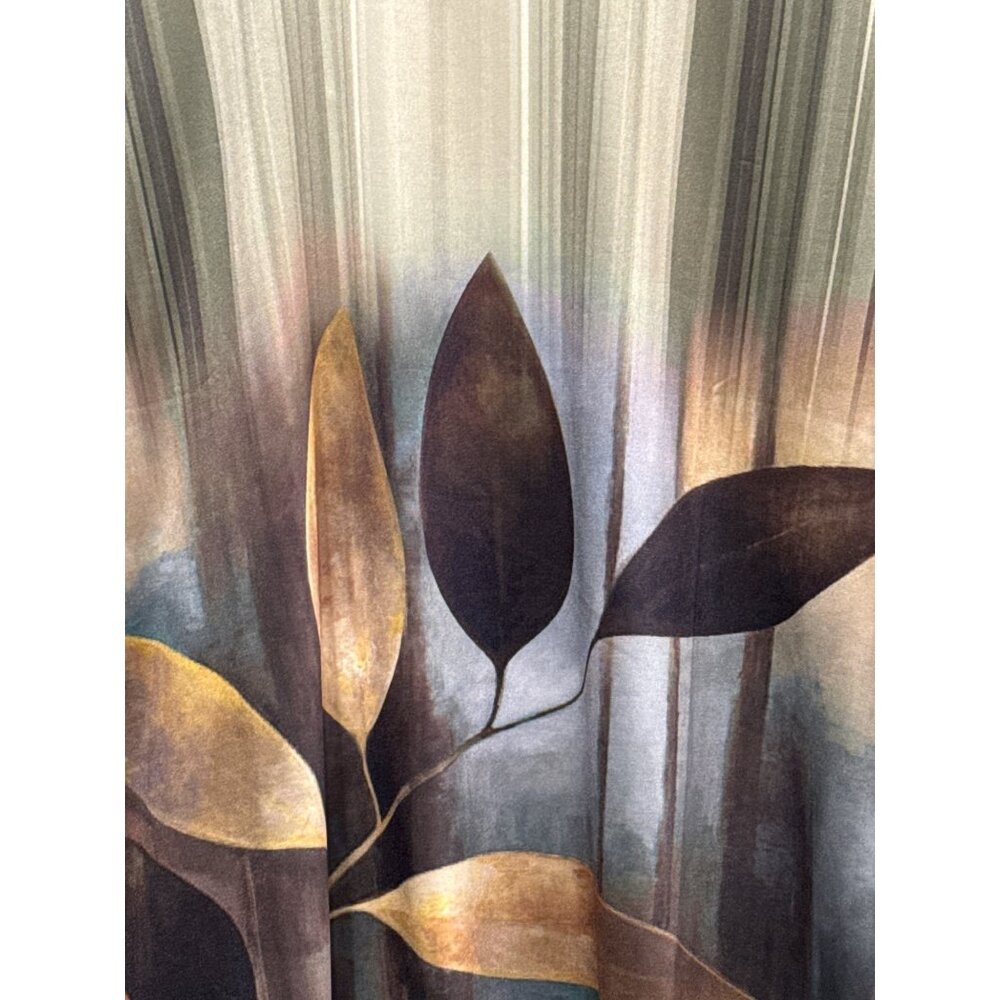 Serengeti Womens Large Green Top With Abstract Leaf Pattern 3/4 Sleeves - Picture 2 of 7